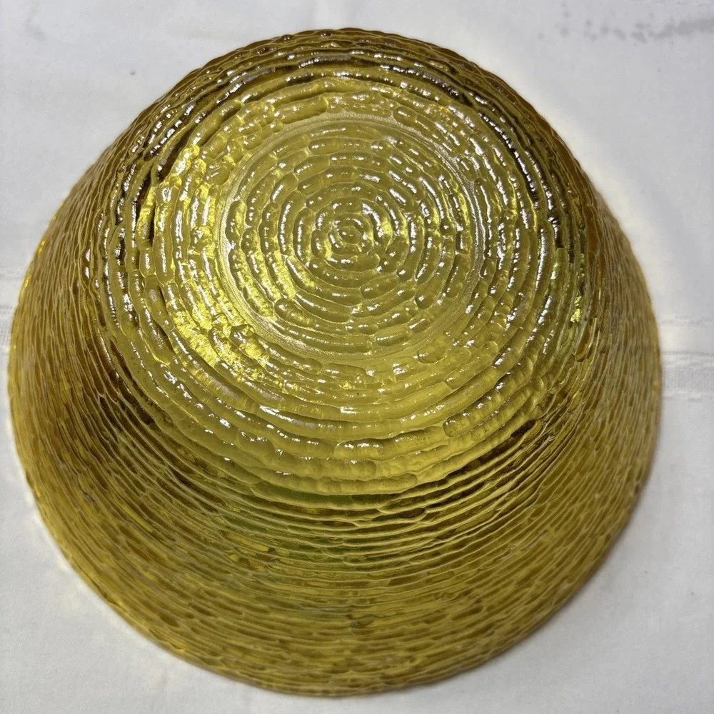 Vintage Anchor Hocking Glass Bowl Gold Amber Soreno Serving Bowl
